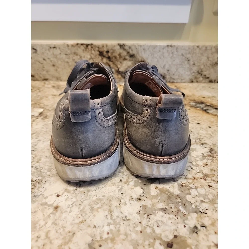 Ecco St. 1 Hybrid Brogue Mens Oxford Shoe Dress Casual Distressed Gray Sz US 13